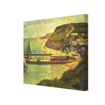 Georges Seurats målning: Port-en-Bessin (1888) Canvasduk Med Gallerikvalitet