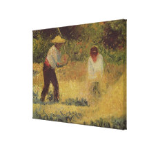 Georges Seurats målning: Quarrymenna (1882) Sträckta Kanvas Tryck