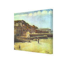 Georges Seurats överbryggar och Port-en-Bessin (18 Kanvastryck