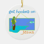 Get hakade på den Jesus fiskaren Julgranskulor