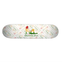 Ghanansk flickaSilhouetteflagga Skate Board Decks
