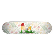 Ghanansk flickaSilhouetteflagga Skateboard