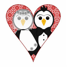 Gift pingvinsnörehjärta photo cutouts