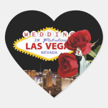 Gifta sig i sagolika Las Vegas ro med bruden & G Hjärtformade Klistermärken