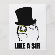 Gilla en Monocle Meme för herrursinneansikte Flygblad