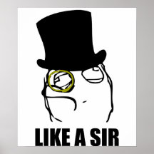 Gilla ett ansikte Meme för herrMonocleursinne Print