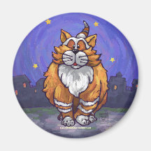 Ginger Cat Magnet, starry sky
