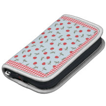 Gingham och körsbär för klassiker röd organizer