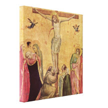 Giotto di Bondone - julen festar i skog Kanvasdukar Med Gallerikvalitet