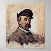 Giovanni Fattori - självporträtt av femtio år Print