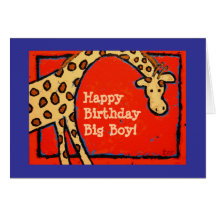 giraff HappyBirthdayBig pojke! kort