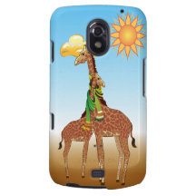 Giraff kopplar ihop den förälskade Samsung för för