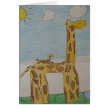 Giraff och barn Giraff Hälsningskort