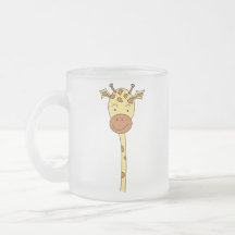Giraff som framlänges vänder mot. Cartoon. Kaffe Muggar
