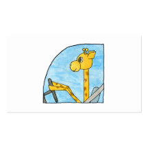 Giraff som kör en bil visitkort mall
