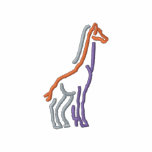 Giraffet skisserar broderad hoodie