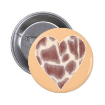 Girafffläckmönster i en hjärtaShape knäppas Knapp Med Nål