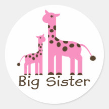 Giraffstorasyster Rund Klistermärke