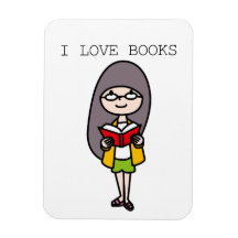 girl with book フレックスマグネット