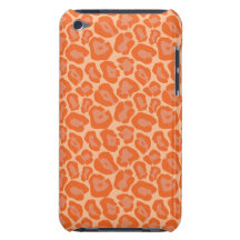 Girly Orange Leopard Pattern Ipod Touch Case