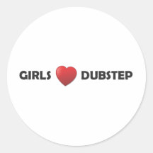 Girsl hjärta Dubstep Runda Klistermärken