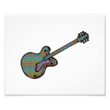 Gitarr grafiska halva ihåliga enkla Psychadelic Foton