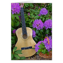 Gitarr i Rhododendrons Hälsnings Kort
