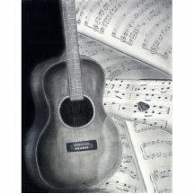 Gitarr- & notbladfotoskulptur photo cut out