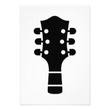 Gitarrhuvud Individuella Inbjudningskort