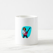 Gitarrspelare, mörk flåde och att leka elkraft kaffe kopp