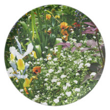 Giverny trädgårdblommor tallrik