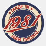 Gjort i 1981 runda klistermärken