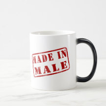 Gjort i manlig kaffe mugg