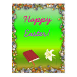 Glad påsk med bibel- och blommavykortet