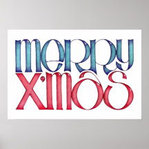 Glad X'mas blåttaffisch
