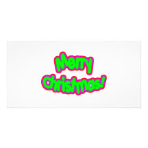 Glada Chirstmas 2 Hälsningskort Med Foto