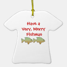 Glada Fishmus som fiskar julprydnaden Julgranskula