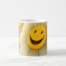 Gladlynt blommaleende kaffe kopp