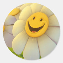 Gladlynt blommaleende klistermärken