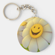 Gladlynt blommaleende nyckel ring