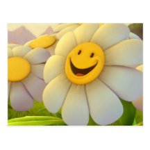 Gladlynt blommaleende vykort