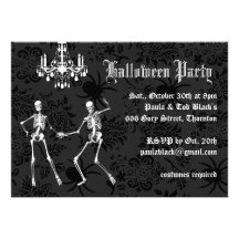 Glamourous skelettHalloween inbjudan