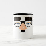 Glasögon och ansikte med mustasch mugg