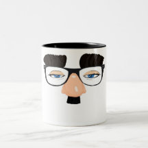 Glasögon och ansikte med mustasch mugg