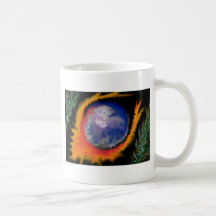 Glass öga kaffe kopp