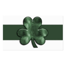 Glass Shamrockirländarevisitkortar
