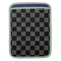 Glitter black glitter checkered pattern sleeves for iPads