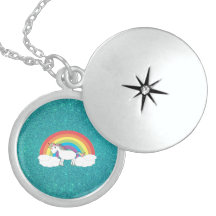Glitter för regnbågeunicornturkos anpassningsbar halsband