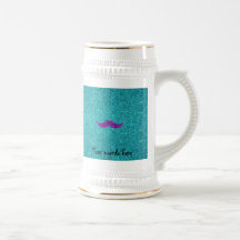 Glitter för turkos för lilaglittermustasch kaffe kopp