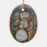 Glittersnögubbe Julgranskula